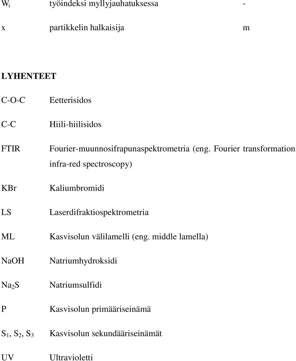 Fourier transformation infra-red spectroscopy) Kaliumbromidi Laserdifraktiospektrometria Kasvisolun