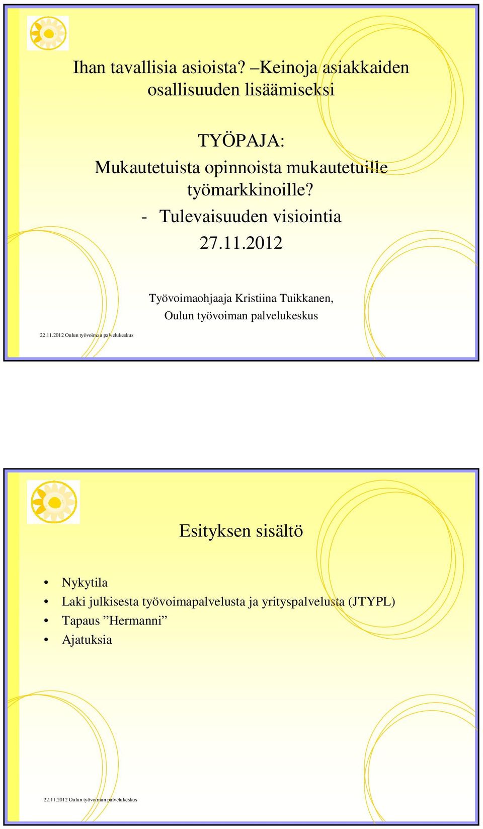 mukautetuille työmarkkinoille? - Tulevaisuuden visiointia 27.11.