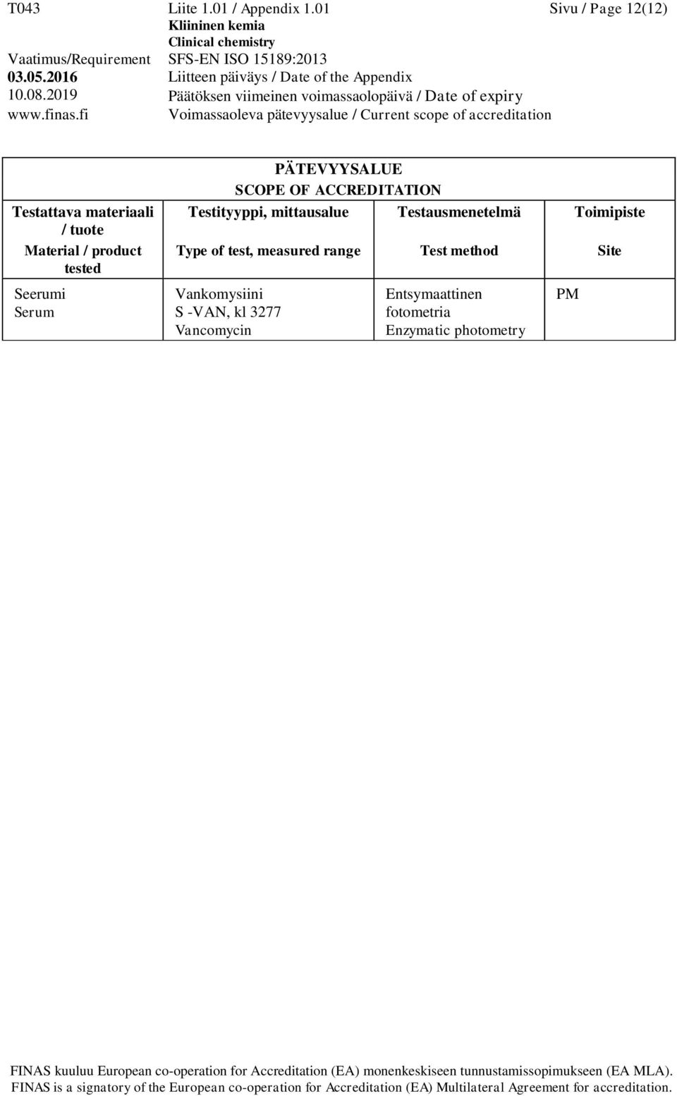 S -VAN, kl 3277 Vancomycin