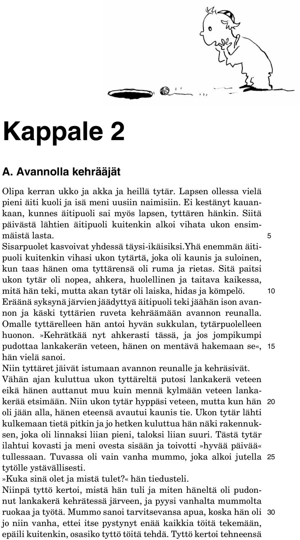 yhä enemmän äitipuoli kuitenkin vihasi ukon tytärtä, joka oli kaunis ja suloinen, kun taas hänen oma tyttärensä oli ruma ja rietas.