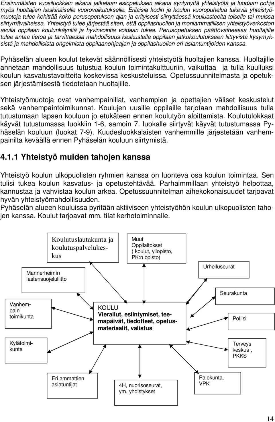 Yhteistyö tulee järjestää siten, että oppilashuollon ja moniammatillisen yhteistyöverkoston avulla oppilaan koulunkäyntiä ja hyvinvointia voidaan tukea.