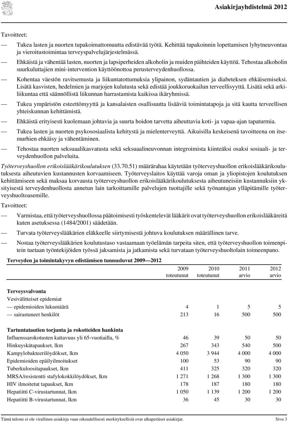 Kohentaa väestön ravitsemusta ja liikuntatottumuksia ylipainon, sydäntautien ja diabeteksen ehkäisemiseksi.