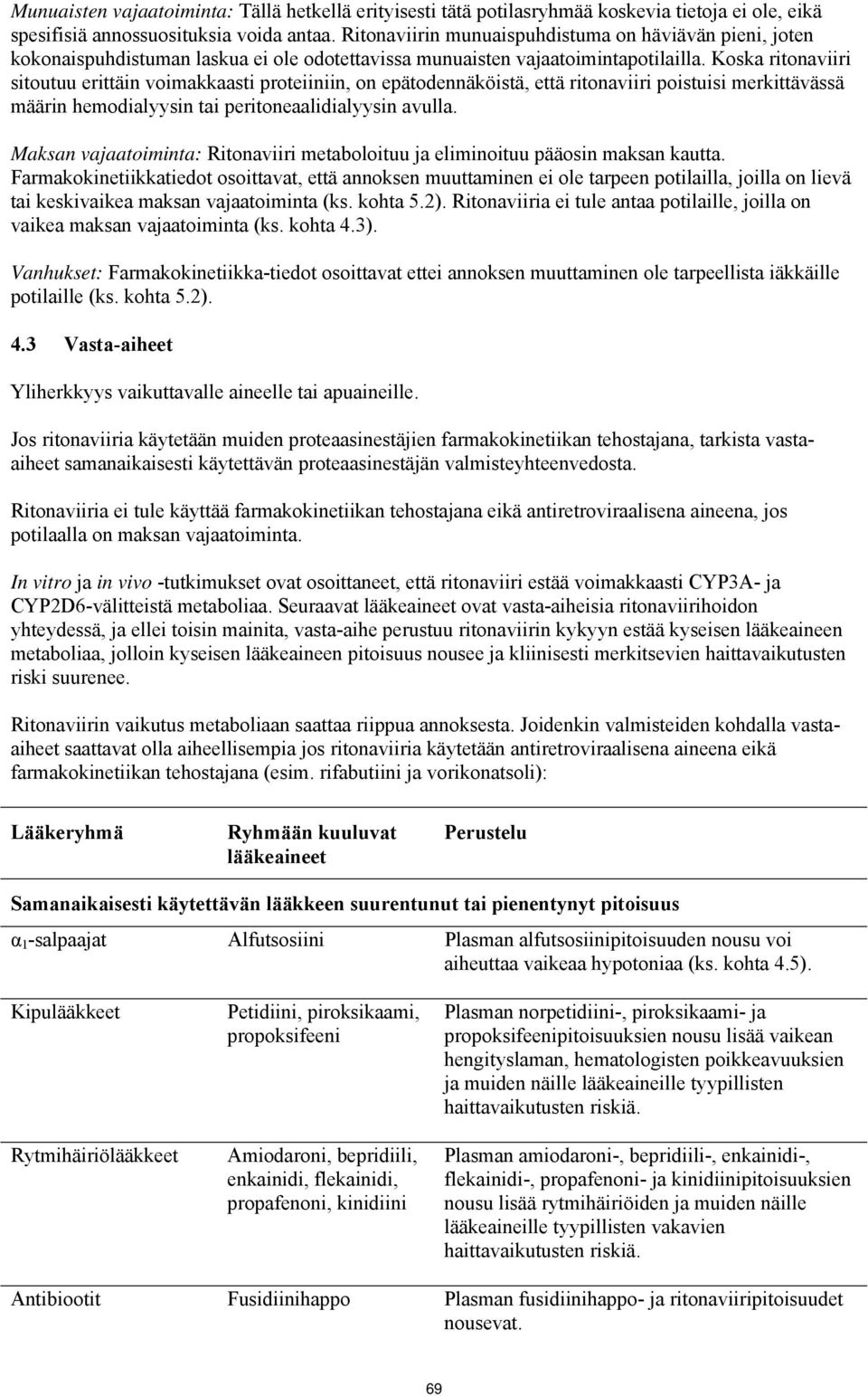 Koska ritonaviiri sitoutuu erittäin voimakkaasti proteiiniin, on epätodennäköistä, että ritonaviiri poistuisi merkittävässä määrin hemodialyysin tai peritoneaalidialyysin avulla.