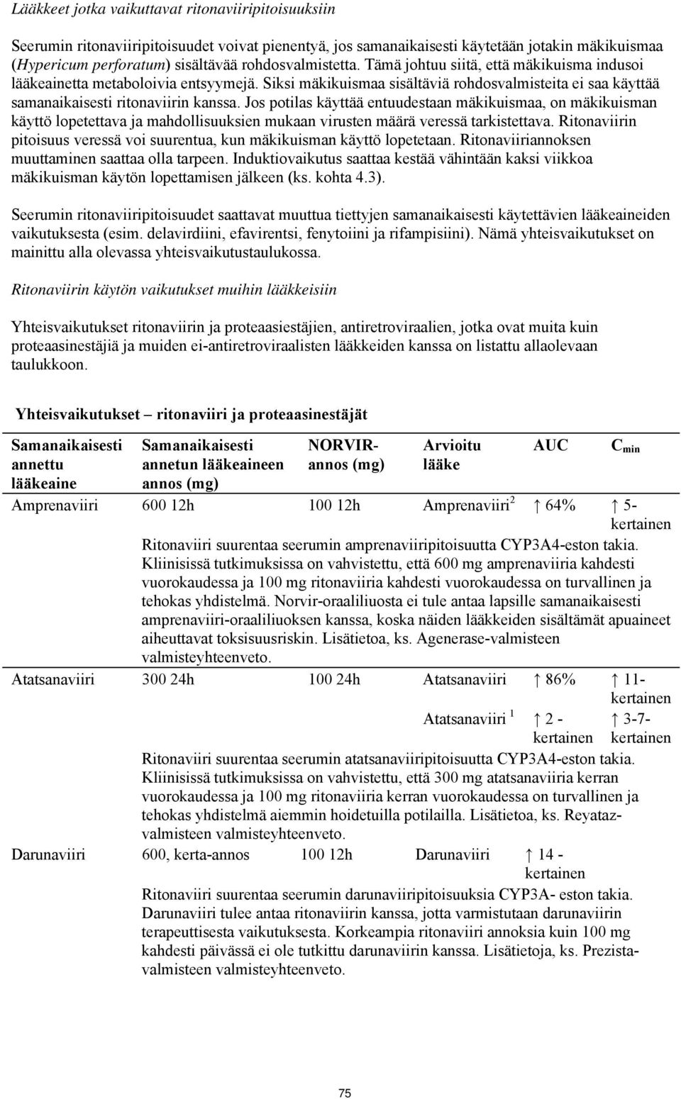 Jos potilas käyttää entuudestaan mäkikuismaa, on mäkikuisman käyttö lopetettava ja mahdollisuuksien mukaan virusten määrä veressä tarkistettava.