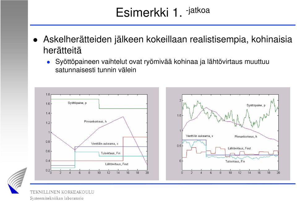 realistisempia, kohinaisia herätteitä