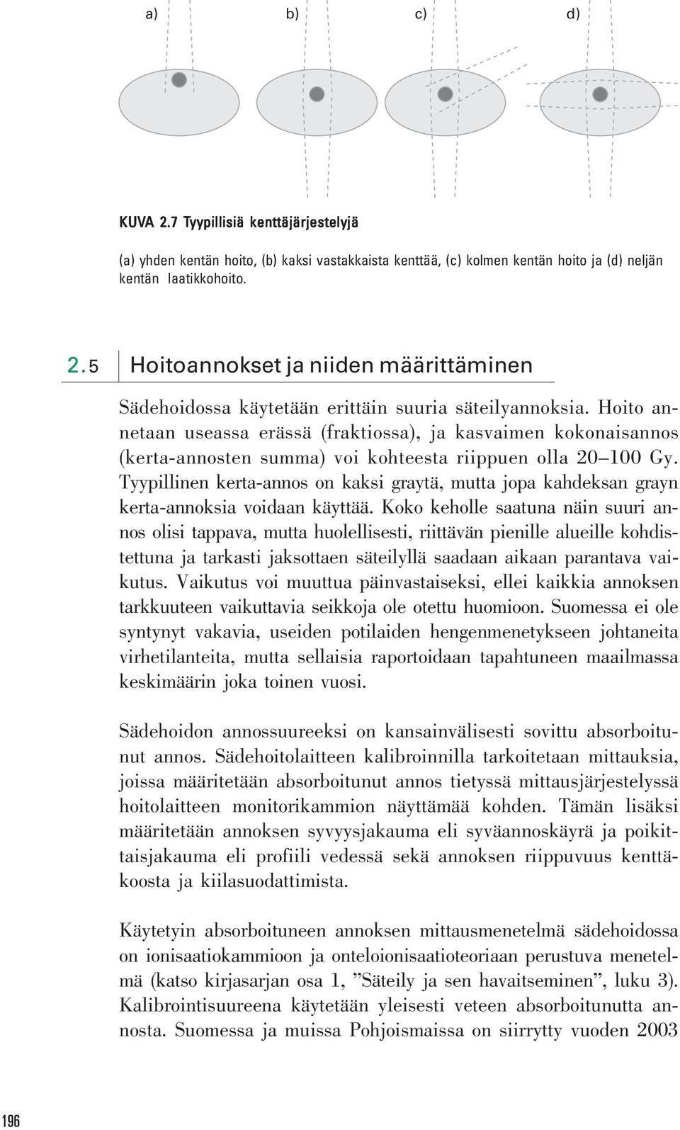 Tyypillinen kerta-annos on kaksi graytä, mutta jopa kahdeksan grayn kerta-annoksia voidaan käyttää.