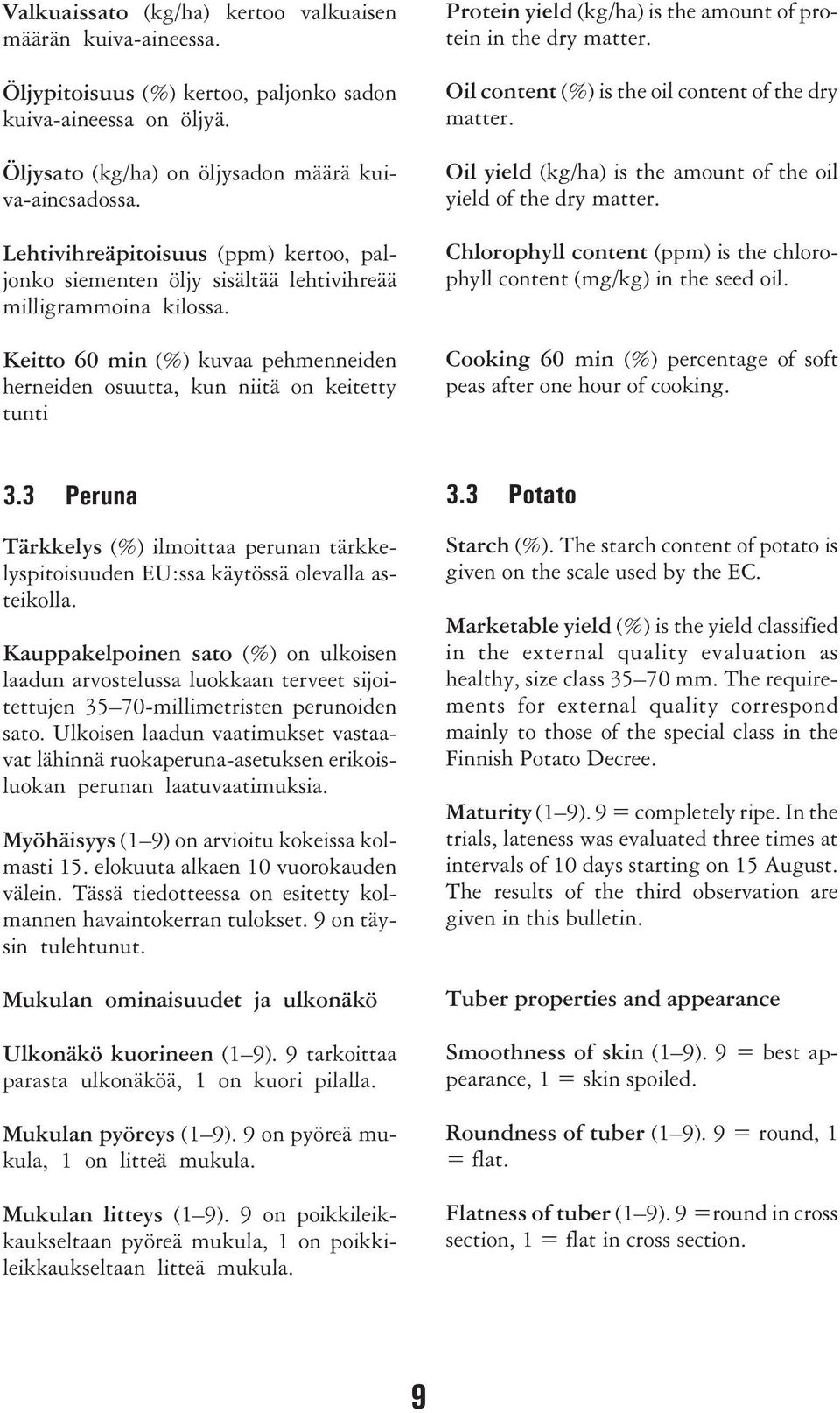 Keitto 60 min (%) kuvaa pehmenneiden herneiden osuutta, kun niitä on keitetty tunti Protein yield (kg/ha) is the amount of protein in the dry matter.