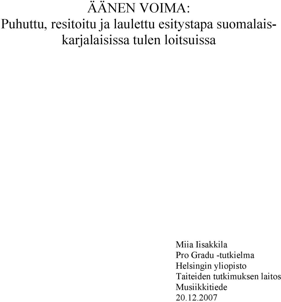 Miia Iisakkila Pro Gradu -tutkielma Helsingin