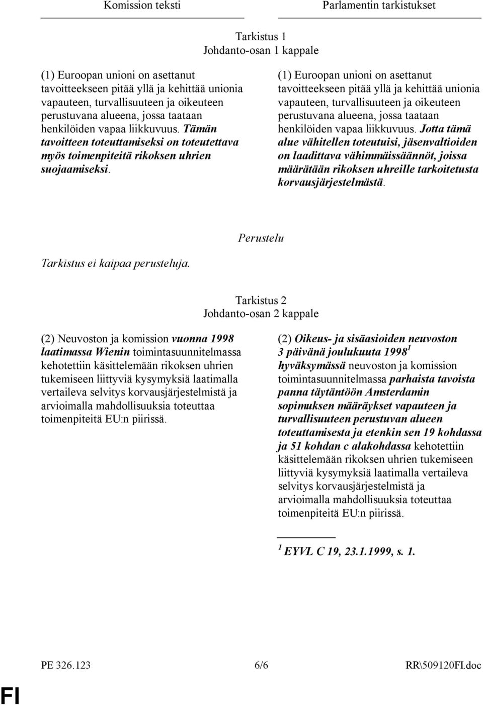 (1) Euroopan unioni on asettanut tavoitteekseen pitää yllä ja kehittää unionia vapauteen, turvallisuuteen ja oikeuteen perustuvana alueena, jossa taataan henkilöiden vapaa liikkuvuus.
