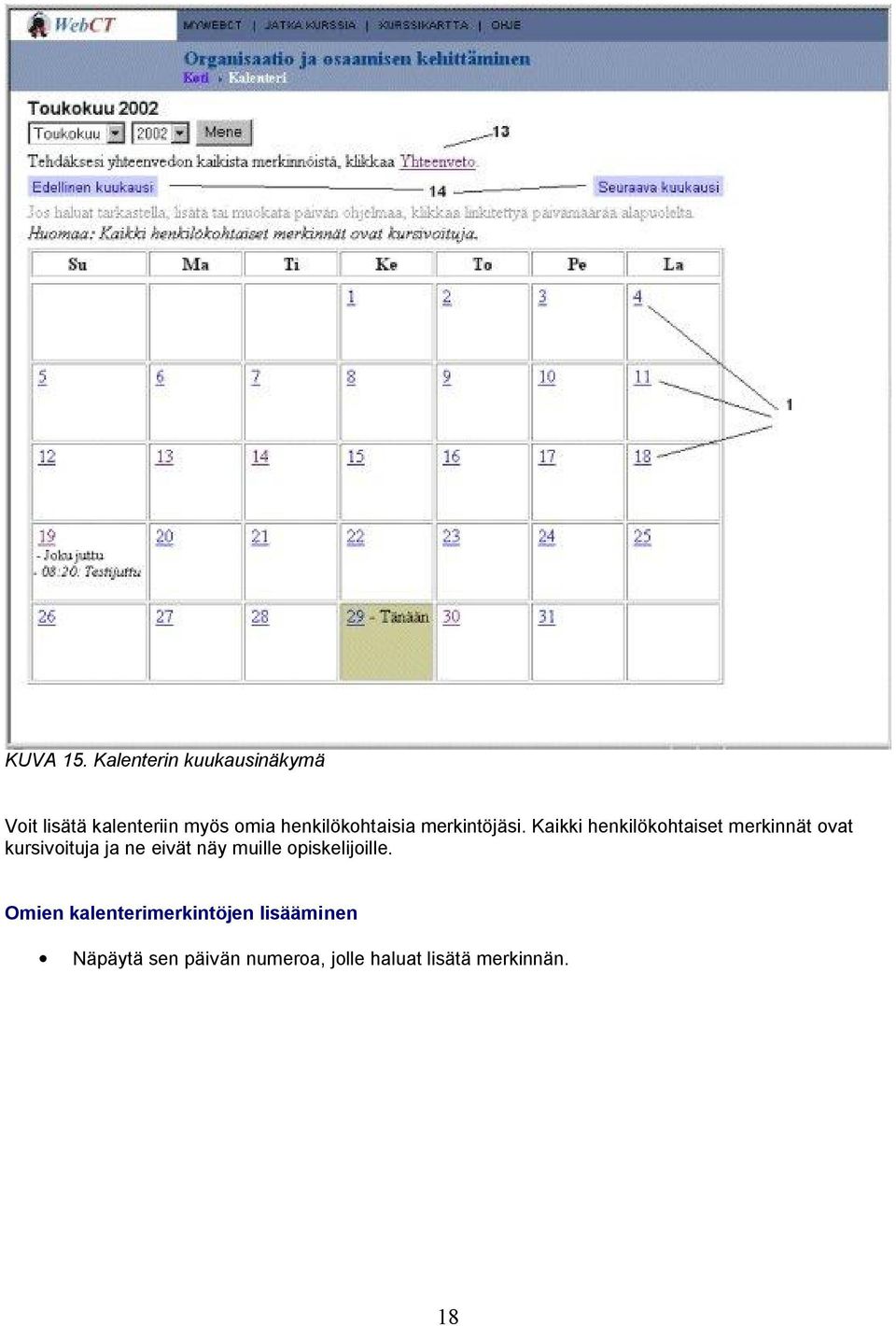henkilökohtaisia merkintöjäsi.