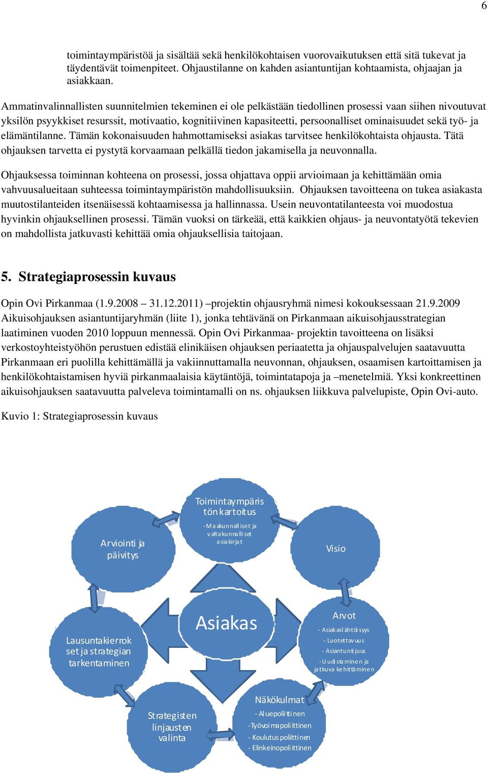 ominaisuudet sekä työ- ja elämäntilanne. Tämän kokonaisuuden hahmottamiseksi asiakas tarvitsee henkilökohtaista ohjausta.