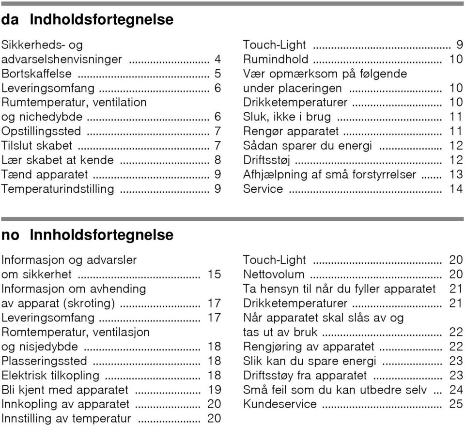 .. 10 Sluk, ikke i brug... 11 Rengør apparatet... 11 Sådan sparer du energi... 12 Driftsstøj... 12 Afhjælpning af små forstyrrelser... 13 Service.