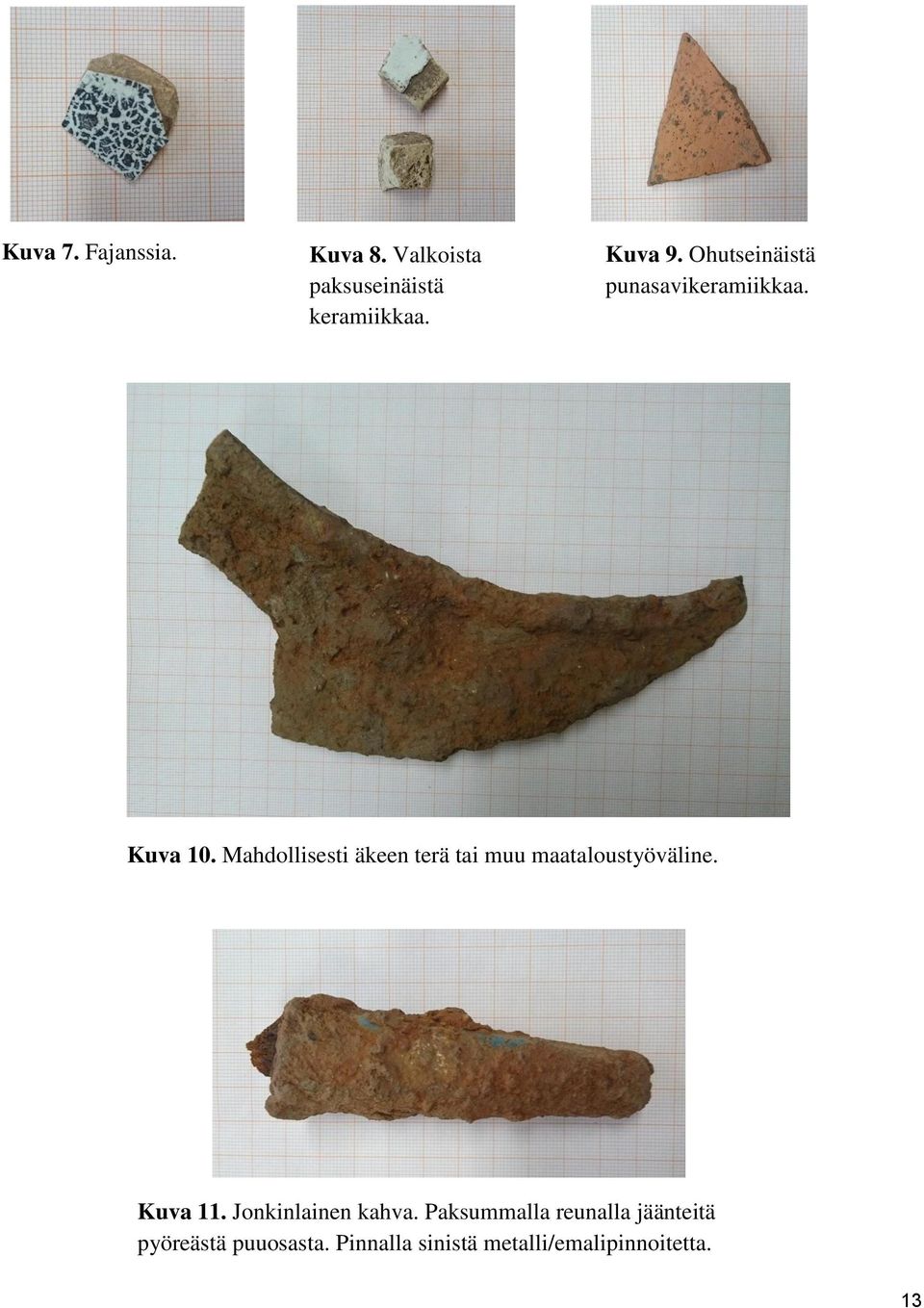 Mahdollisesti äkeen terä tai muu maataloustyöväline. Kuva 11.