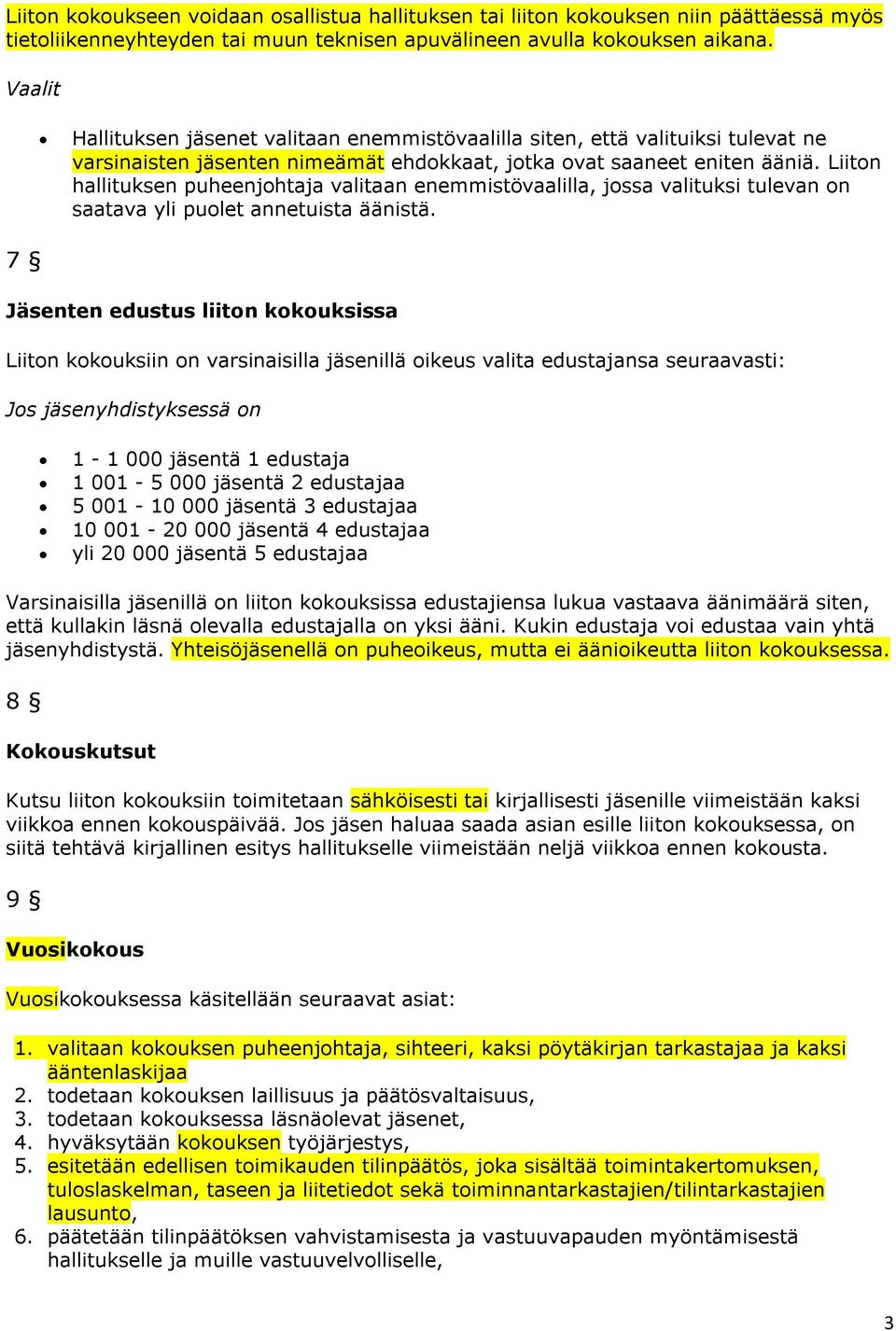 Liiton hallituksen puheenjohtaja valitaan enemmistövaalilla, jossa valituksi tulevan on saatava yli puolet annetuista äänistä.