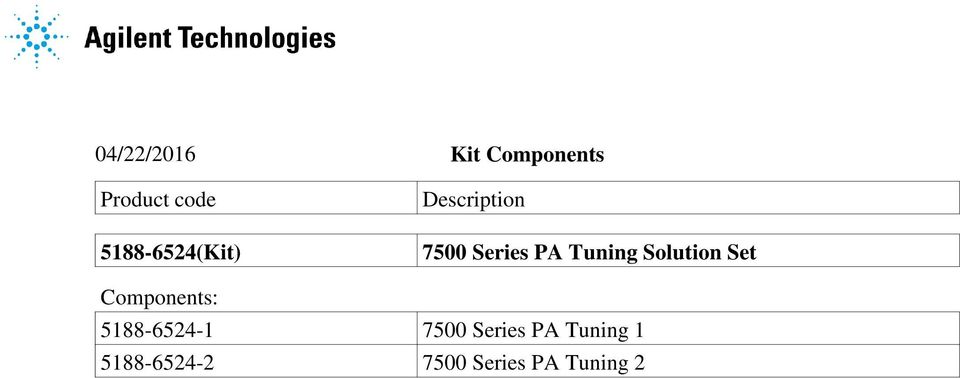 Solution Set Components: 5188-6524-1 7500