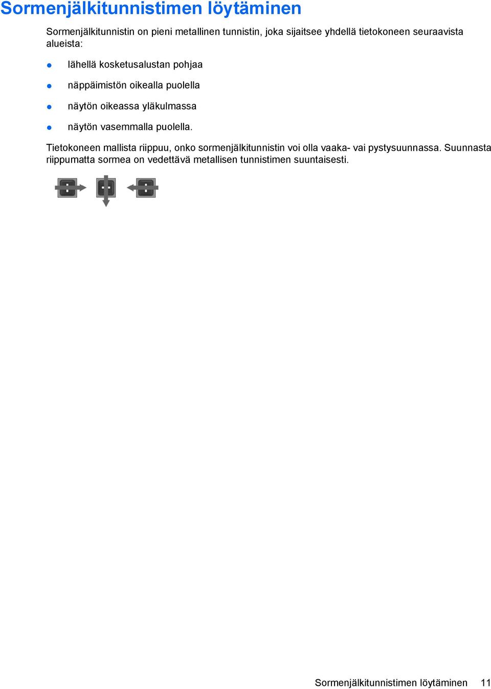 yläkulmassa näytön vasemmalla puolella.