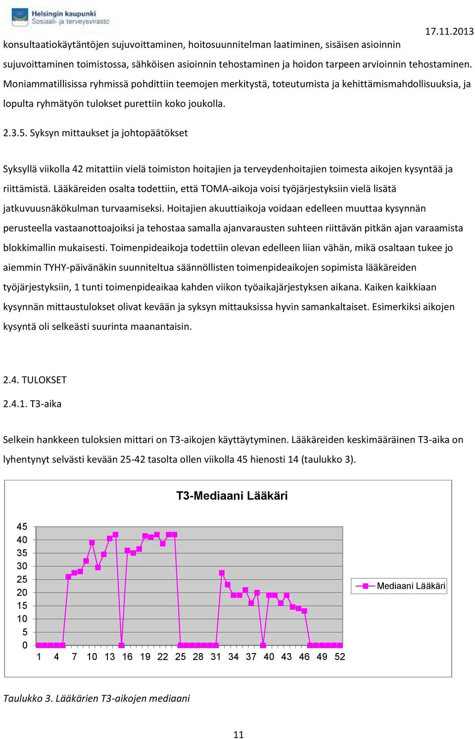 Syksyn mittaukset ja johtopäätökset Syksyllä viikolla 42 mitattiin vielä toimiston hoitajien ja terveydenhoitajien toimesta aikojen kysyntää ja riittämistä.