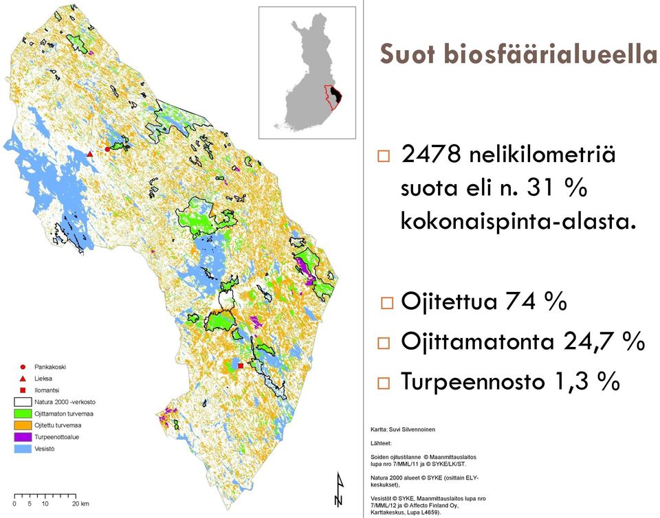 ojitustilanne Maanmittauslaitos lupa nro 7/MML/11 ja SYKE/LK/ST.