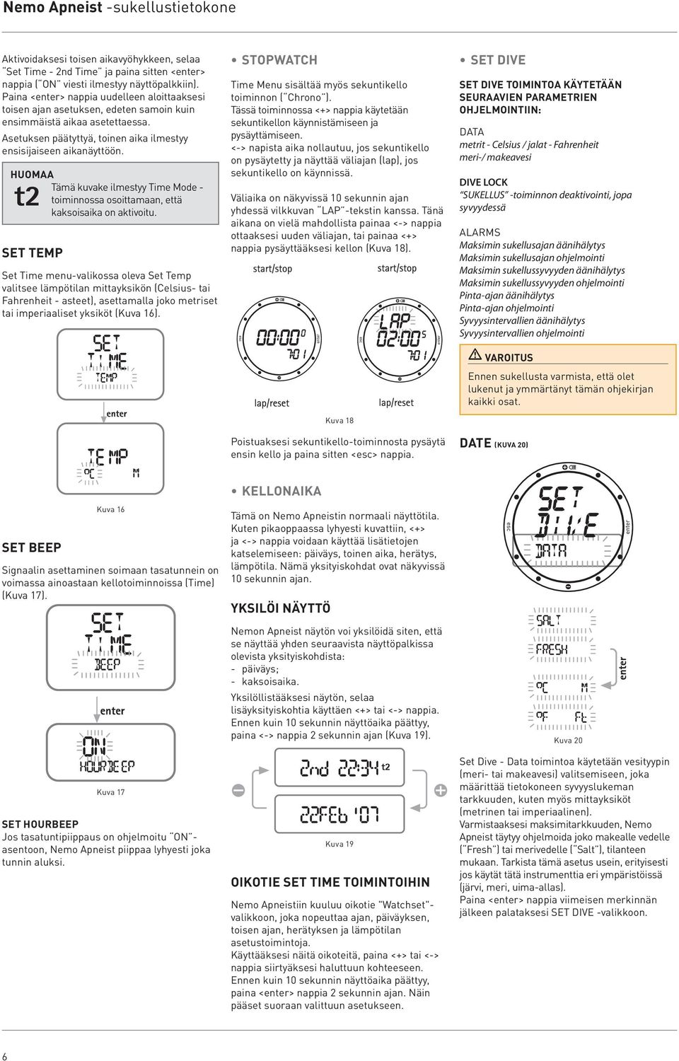 Tämä kuvake ilmestyy Time Mode - toiminnossa osoittamaan, että kaksoisaika on aktivoitu.