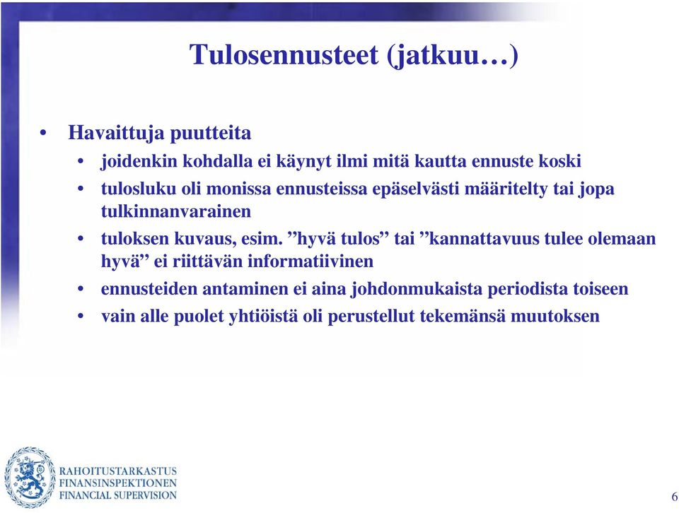 kuvaus, esim.