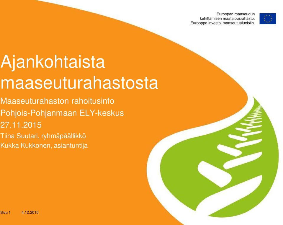 Pohjois-Pohjanmaan ELY-keskus 27.11.