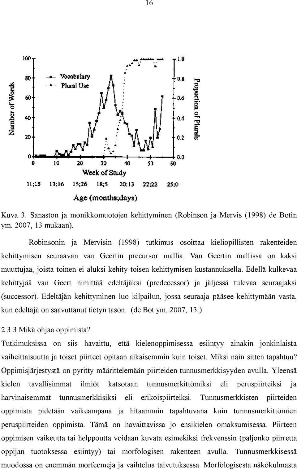 Van Geertin mallissa on kaksi muuttujaa, joista toinen ei aluksi kehity toisen kehittymisen kustannuksella.