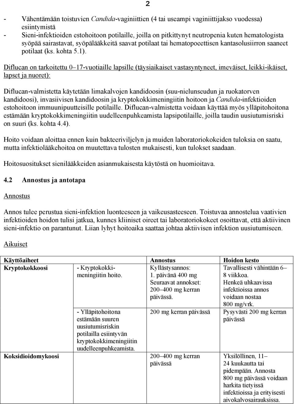 Diflucan on tarkoitettu 0 17-vuotiaille lapsille (täysiaikaiset vastasyntyneet, imeväiset, leikki-ikäiset, lapset ja nuoret): Diflucan-valmistetta käytetään limakalvojen kandidoosin (suu-nielunseudun