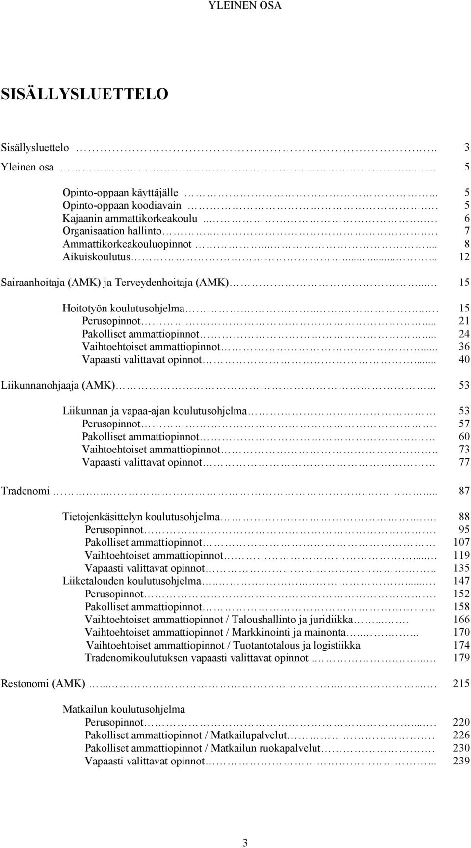 .. 24 Vaihtoehtoiset ammattiopinnot... 36 Vapaasti valittavat opinnot... 40 Liikunnanohjaaja (AMK)... 53 Liikunnan ja vapaa-ajan koulutusohjelma 53 Perusopinnot.. 57 Pakolliset ammattiopinnot.