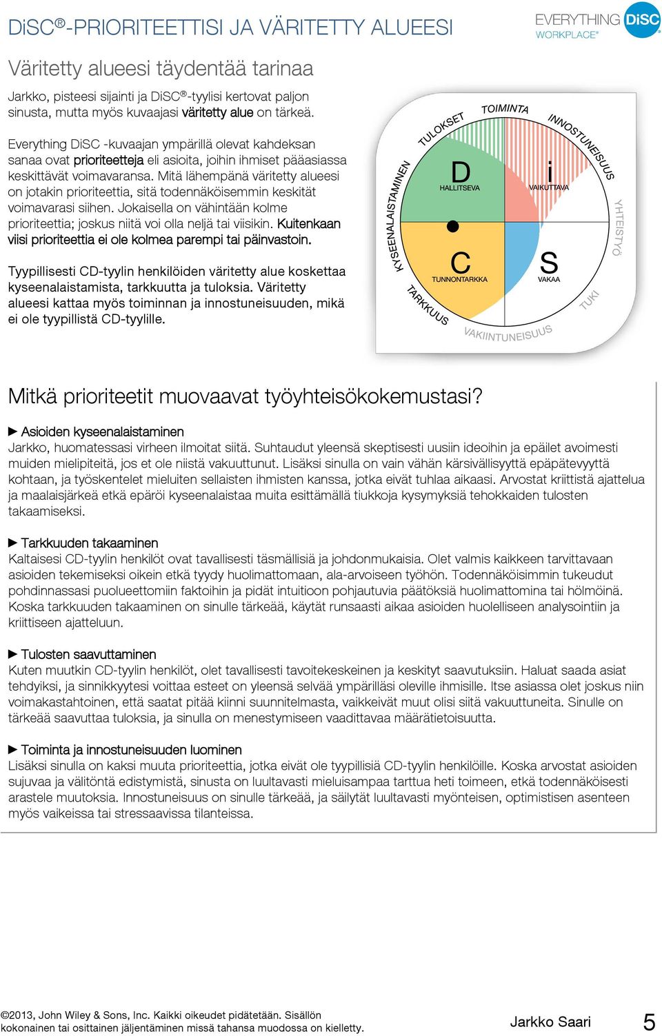 Mitä lähempänä väritetty alueesi on jotakin prioriteettia, sitä todennäköisemmin keskität voimavarasi siihen. Jokaisella on vähintään kolme prioriteettia; joskus niitä voi olla neljä tai viisikin.