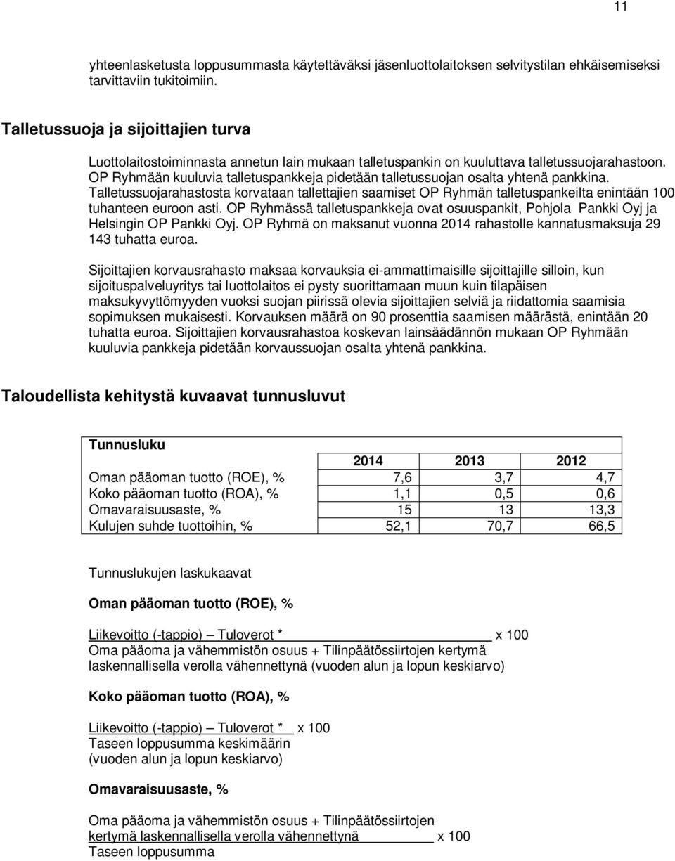 OP Ryhmään kuuluvia talletuspankkeja pidetään talletussuojan osalta yhtenä pankkina.