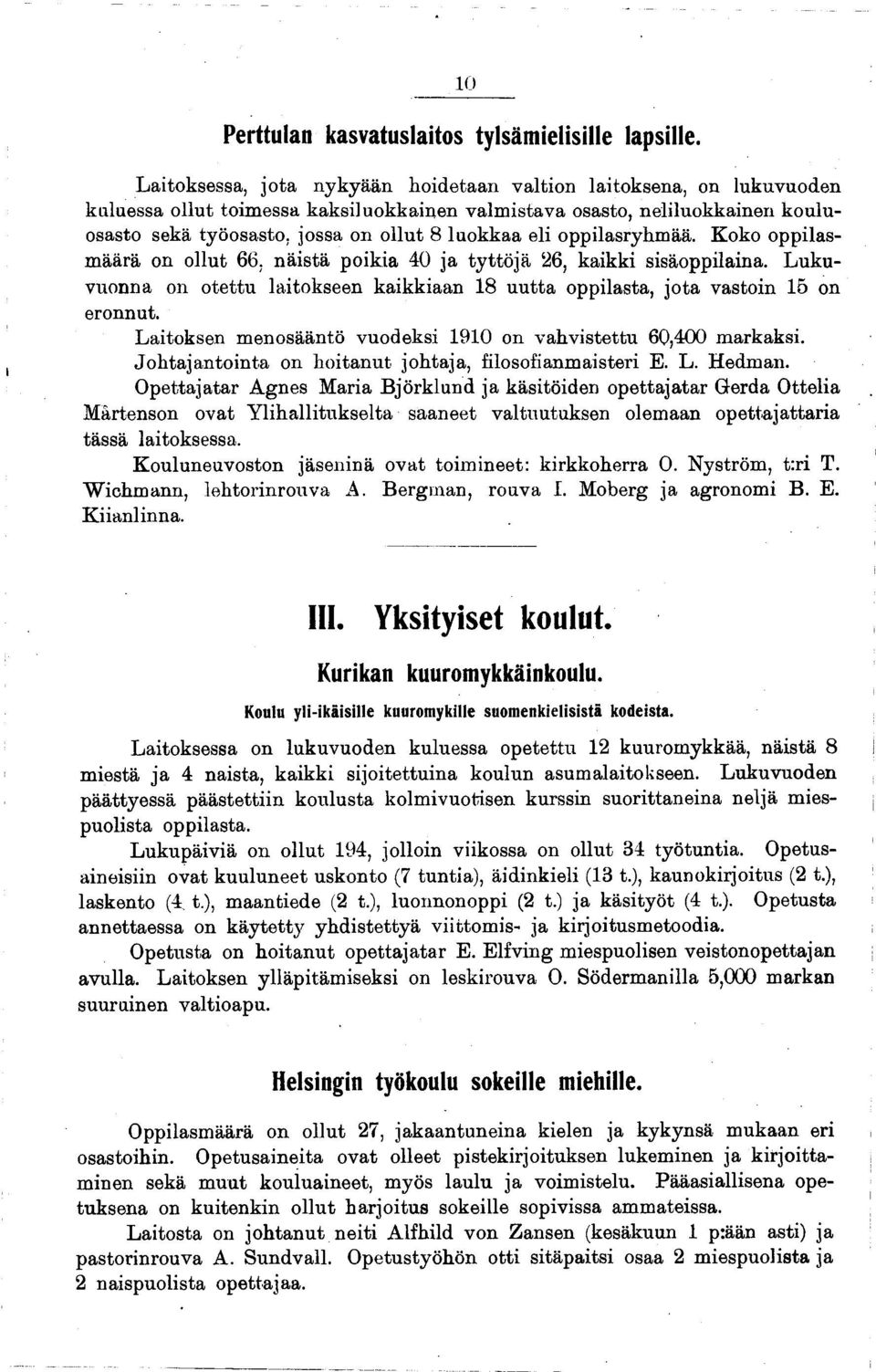 eli oppilasryhm ää. Koko oppilasm äärä on ollut 66, näistä poikia 40 ja ty ttö jä 26, kaikki sisäoppilaina.