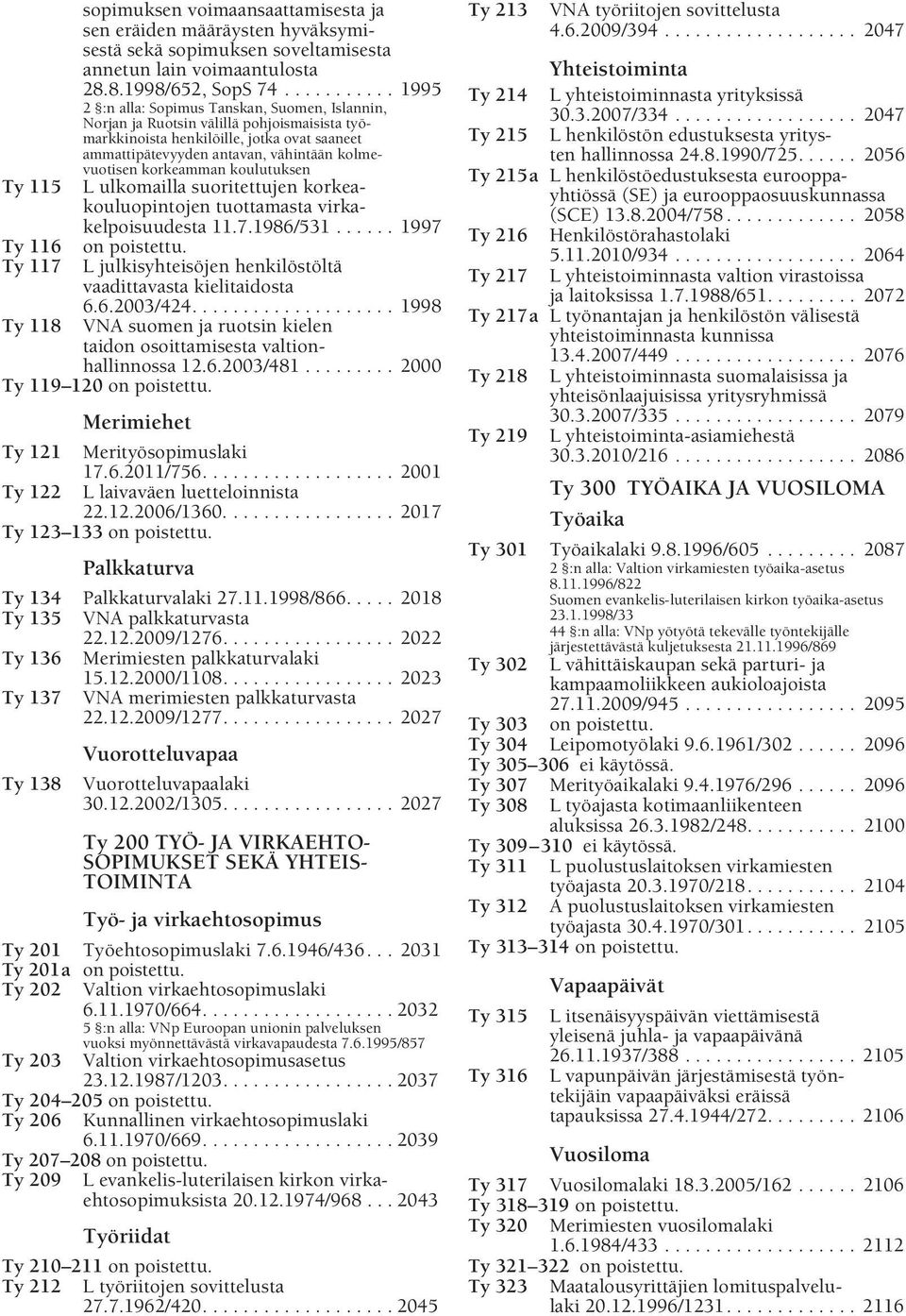 kolmevuotisen korkeamman koulutuksen L ulkomailla suoritettujen korkeakouluopintojen tuottamasta virkakelpoisuudesta 11.7.1986/531...... 1997 L julkisyhteisöjen henkilöstöltä vaadittavasta kielitaidosta 6.