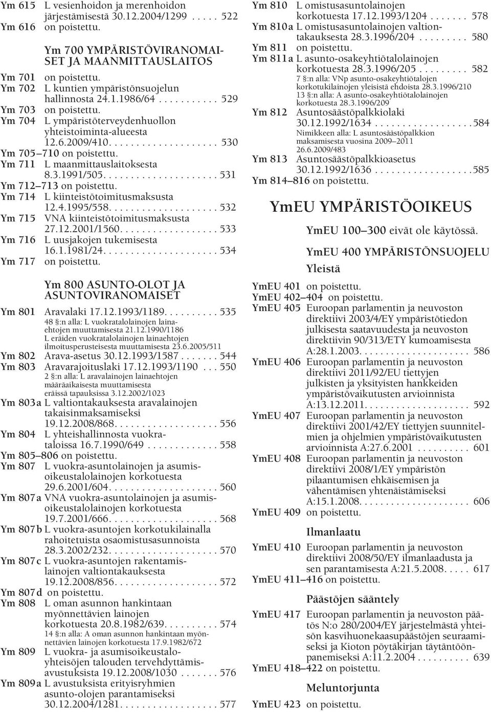 .................... 531 Ym 712 713 Ym 714 L kiinteistötoimitusmaksusta 12.4.1995/558.................... 532 Ym 715 VNA kiinteistötoimitusmaksusta 27.12.2001/1560.