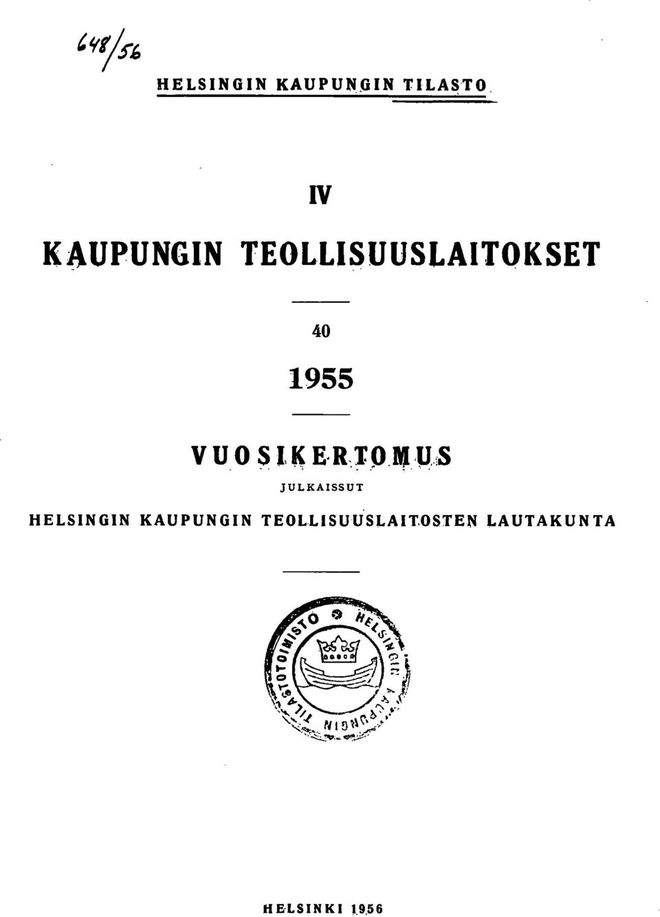 1955 JULKASSUT HELSNGN KAUPUNGN