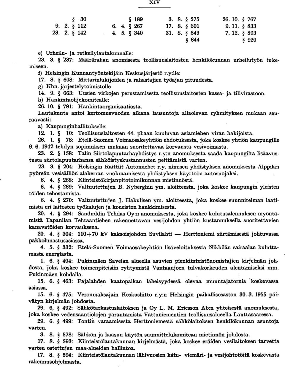 663: Uusien virkojen perustamisesta teollisuuslaitosten kassa- ja tilivirastoon. h) Hankintaohjekomitealle: 26. 10. 791: Hankintaorganisaatiosta.
