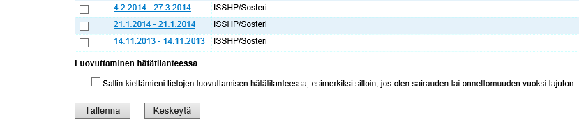 5/6 Käyntikohtainen kielto Kielto tehdään laittamalla valintamerkki kiellettävän käynnin kohdalle ruutuun.