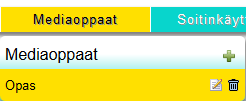 Mediaoppaan luonti 1 MEDIAOPAS REITTI KOHDE Mediaoppaat -valikko: Mediaoppaat -valikosta pääsee luomaan uusia tai muokkaamaan olemassaolevia mediaoppaita sekä rakentamaan Etusivu -kokoelmaoppaan -