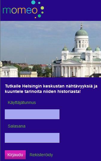 Mediaoppaan luonti 5 MEDIAOPAS REITTI KOHDE Mediaopas -editori: Kirjautumistapa Avoimille oppaille: - Anonyymi (ei tarvitse käyttäjän kirjautumista / rekisteröintiä) Suljetut