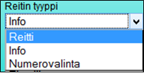 Reitin luonti 3 Reitti -editori: Reitin tyyppivalinta - reitti/info/numerovalinta Reitin aloituspiste: - ensimmäinen/seuraava/reitti Pistelaskenta - käytössä/ei käytössä MEDIAOPAS REITTI KOHDE