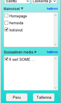 *Mainokset MEDIAOPAS REITTI KOHDE Mainos -editori: Mediaoppaan kohteisiin voidaan liittää mainoksia ja sosiaalisen median jakoja.