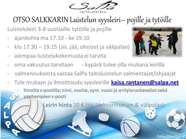 LOKAKUUN 2016 KUUKAUSITIEDOTE Valmennuksen terveiset Ensimmäiset kilpailut on kilpailtu ja kausi on siis virallisesti avattu. Vielä muistutus,että kaikki harjoitukset tärkeitä, myös oheiset.