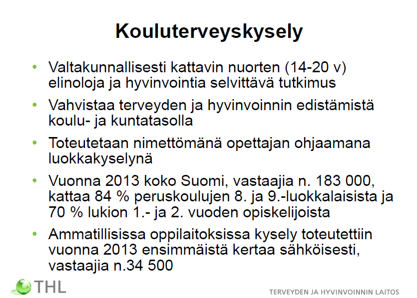 Kouluterveyskysely 2013: