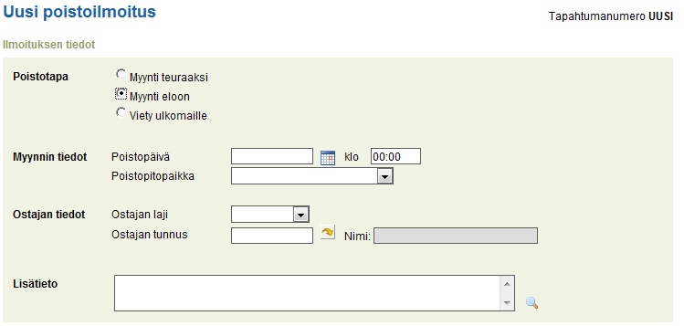 KÄYTTÄJÄN OHJE 11 (21) Tallennettua tapahtumaa voi muokata niin että korjataan haluttu kohta ilmoituksesta ja painetaan Tallenna muutos- painiketta.