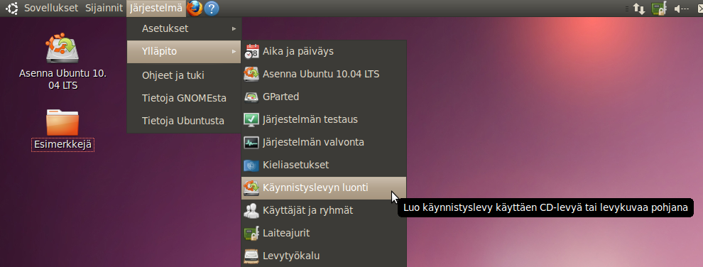 Matkatikku-esimerkki (Ubuntu 10.