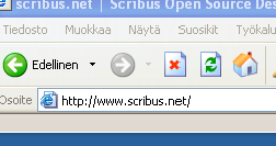 Avaa internetselaimesi. Kirjoita osoiteriville "www.scribus.net". ASENNETAAN SCRIBUS Klikkaa otsikkoa "Scribus 1.3.3.12 Stable Release".