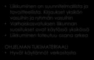 Lasten liikkuminen on Ilo sisäänrakennettuna kasvaa liikkuen laatutunnus päivähoitopäivään Jokaisella lapsella on oikeus Henkilökunta liikkumiseen on ja liikunnan osaavaailoon ja innostunutta