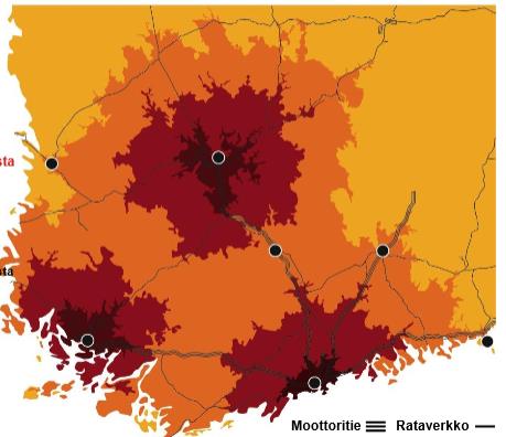 Kaupunkiseutu 2015 Kaupunkiseutu 2040 Tampere Kehyskunnat Seutu 225 000 as 152