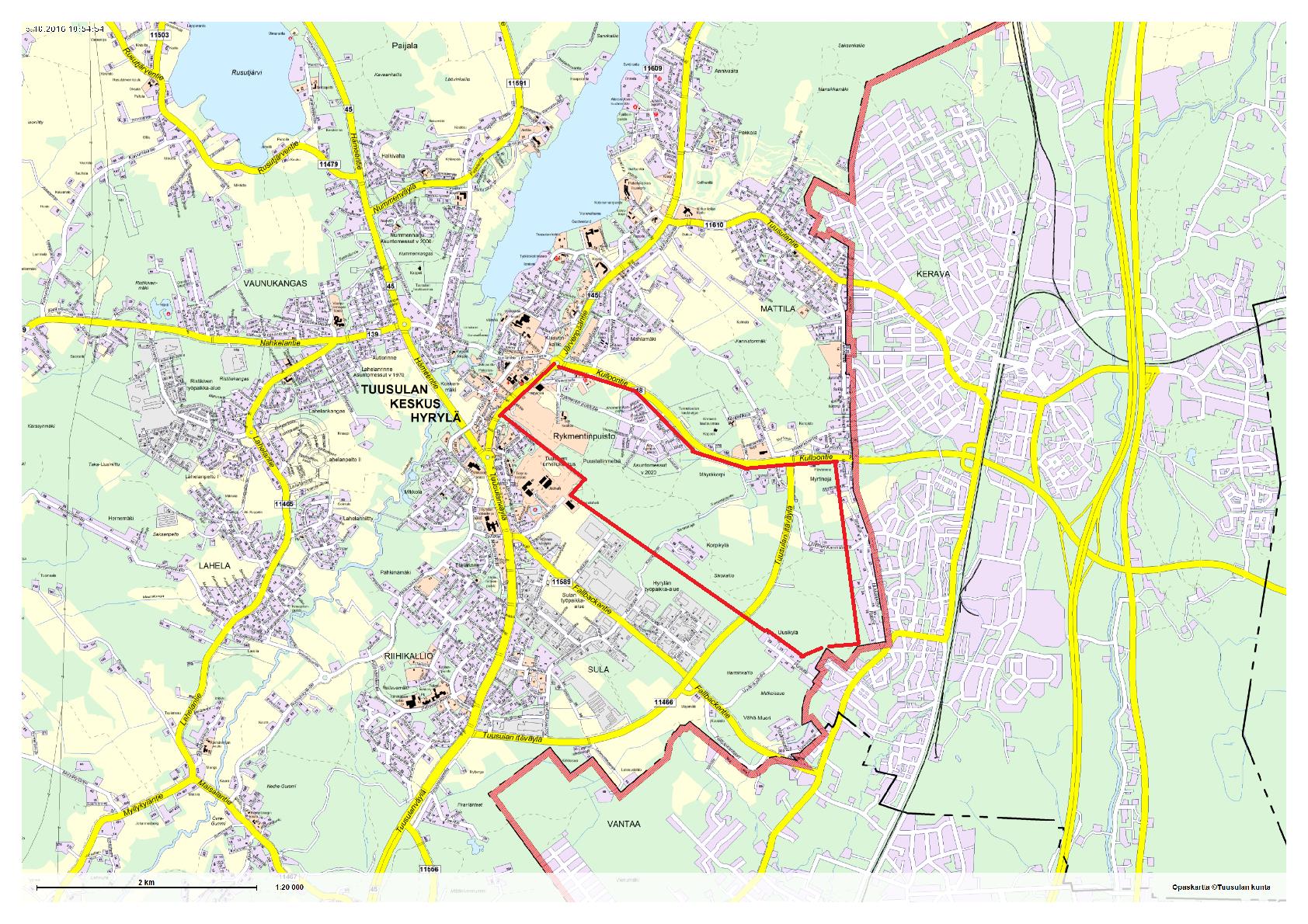 Kerava Rykmentinpuisto tulee kehittyessään tiivistämään