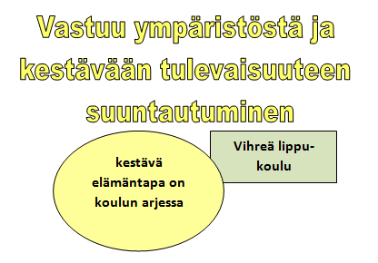 Vastuu ympäristöstä ja kestävään tulevaisuuteen suuntautuminen Vihreä lippu koulu: Rauman normaalikoulu on Vihreä lippu koulu, joka toteuttaa kestävän kehityksen valtakunnallisia teemoja ja