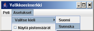 Esimerkki Valikkorivissä kaksi valikkoa. Yksi valikon vaihtoehto sisältää alivalikon.